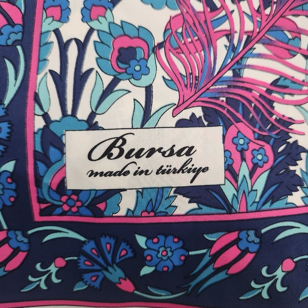 Bursa Silk Scarf from Turkey, Peacock Design